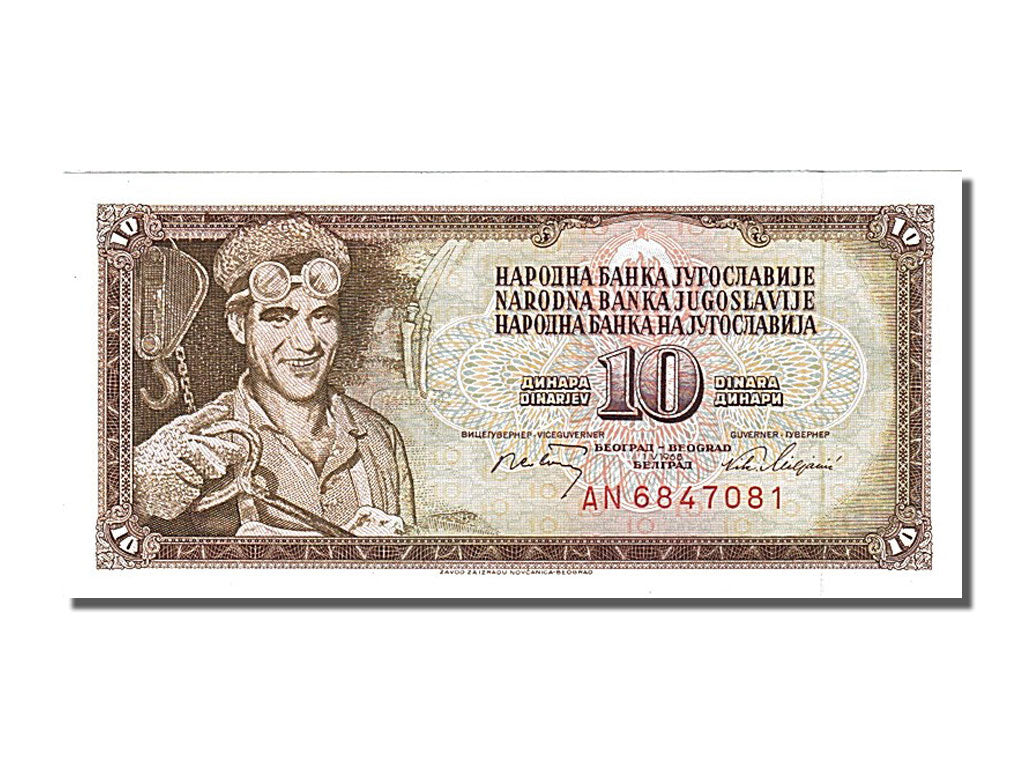 Banknote, Yugoslavia, 10 Dinara, 1968, 1968-05-01, UNC(65-70)