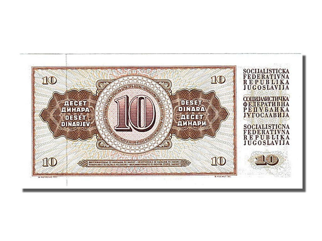 Banknote, Yugoslavia, 10 Dinara, 1968, 1968-05-01, UNC(65-70)
