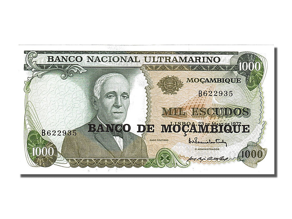 Banknote, Mozambique, 1000 Escudos, 1972, 1972-05-23, UNC(65-70)