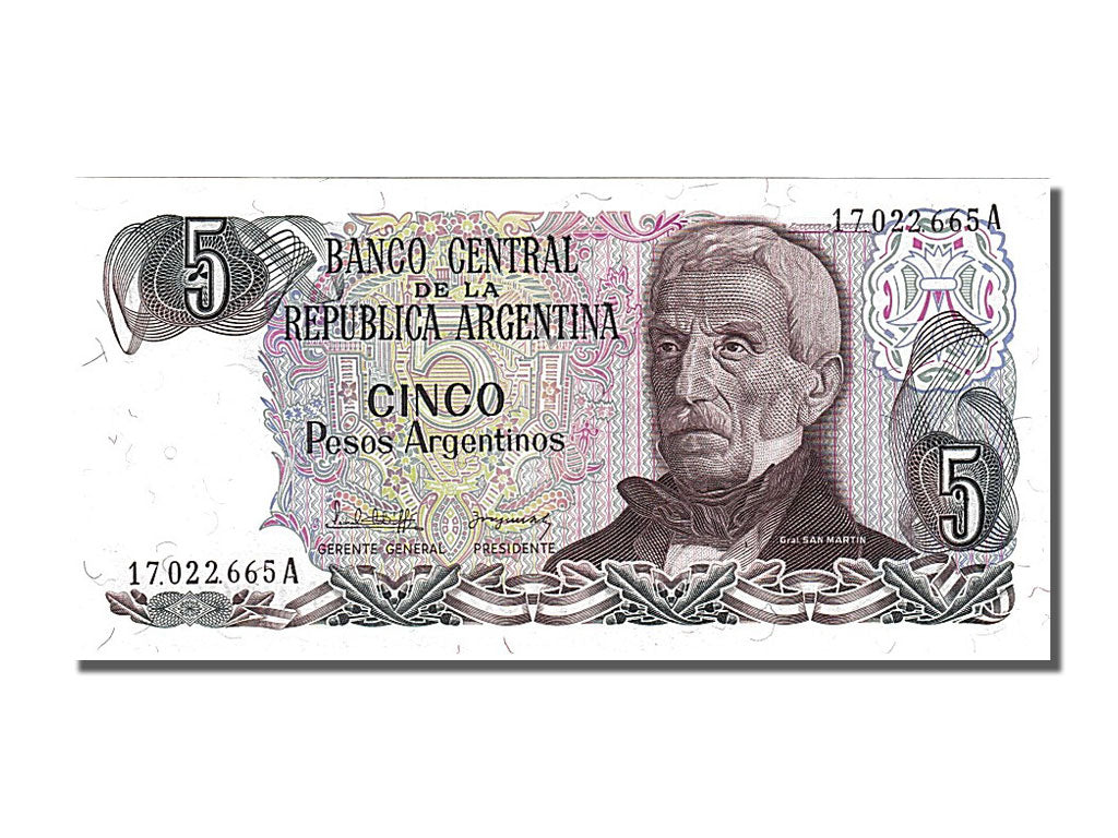 Banknote, Argentina, 5 Pesos Argentinos, 1983, UNC(65-70)