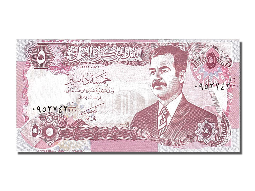 Billete, 5 Dinars, 1992, Iraq, UNC
