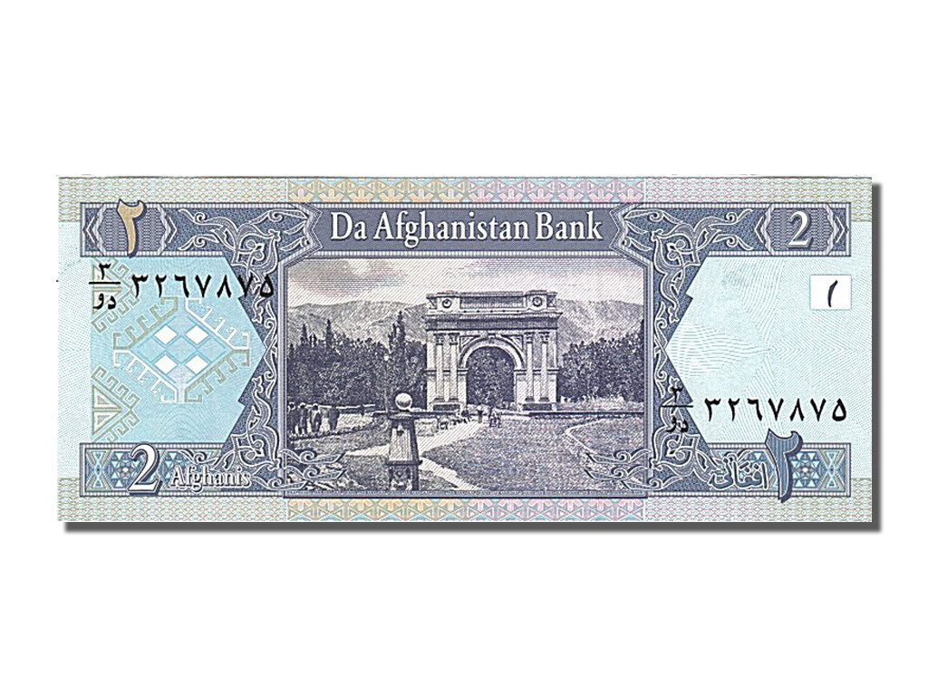 Geldschein, Afghanistan, 2 Afghanis, 2002, UNZ