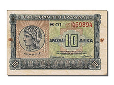 Banknote, Greece, 10 Drachmai, 1940, 1940-04-06, EF(40-45)