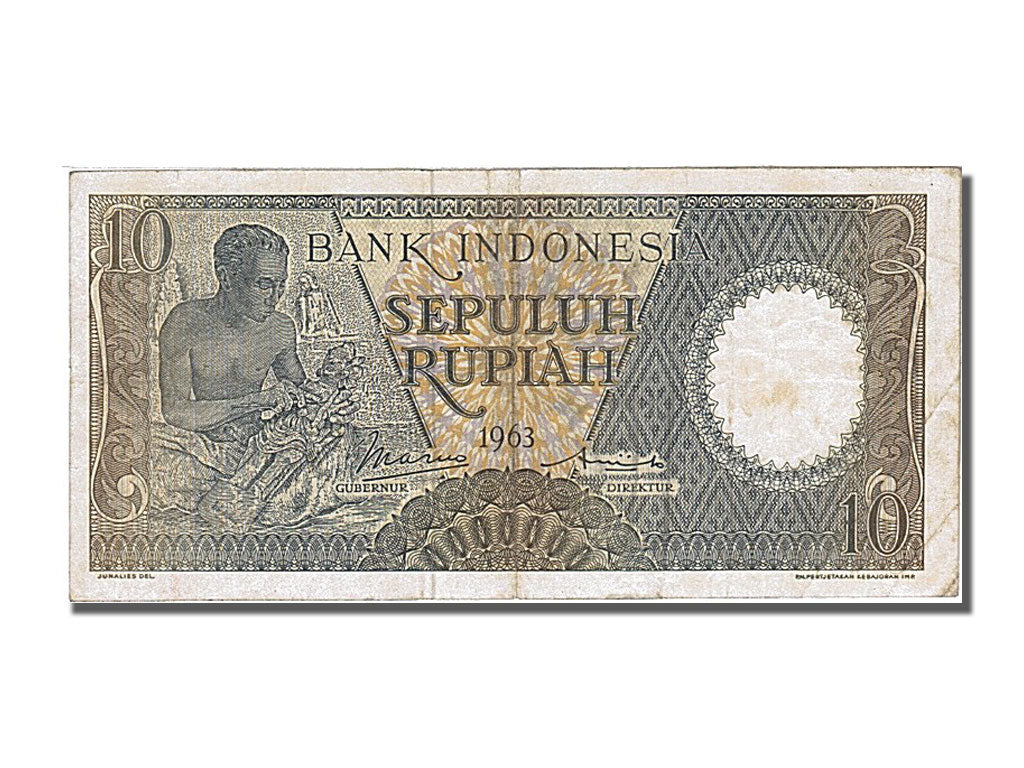 Banconote, Indonesia, 10 Rupiah, 1963, BB