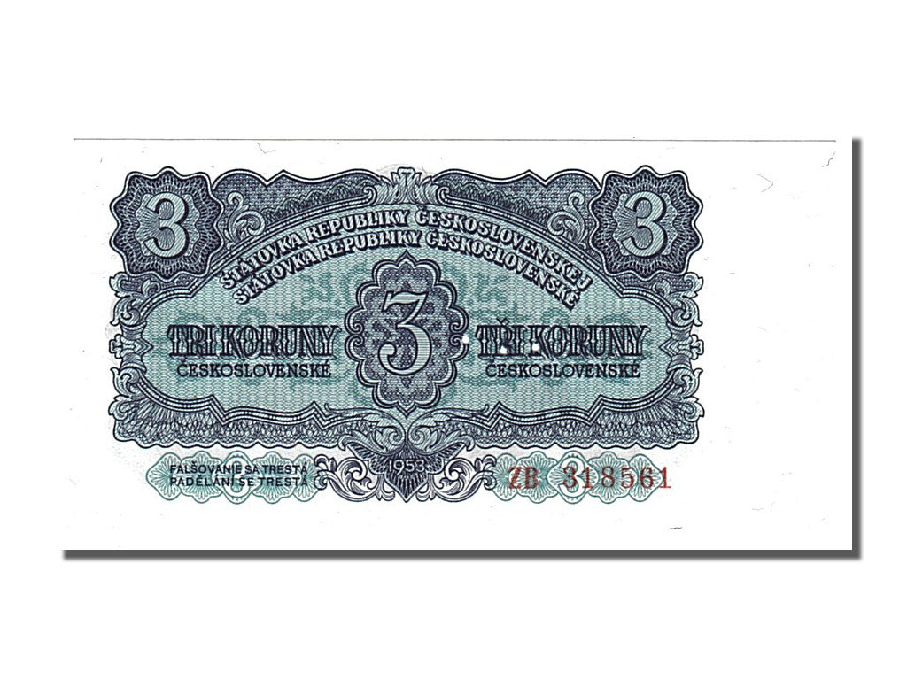 Banknote, Czechoslovakia, 3 Koruny, 1953, UNC(65-70)