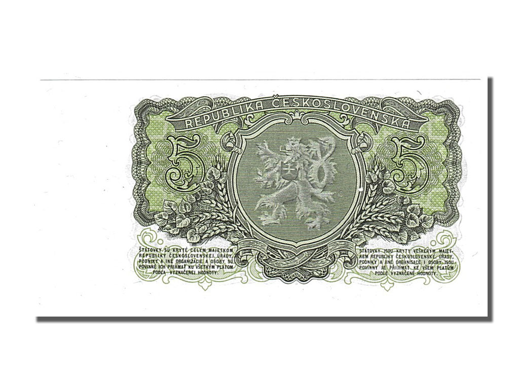Banconote, Cecoslovacchia, 5 Korun, 1953, FDS
