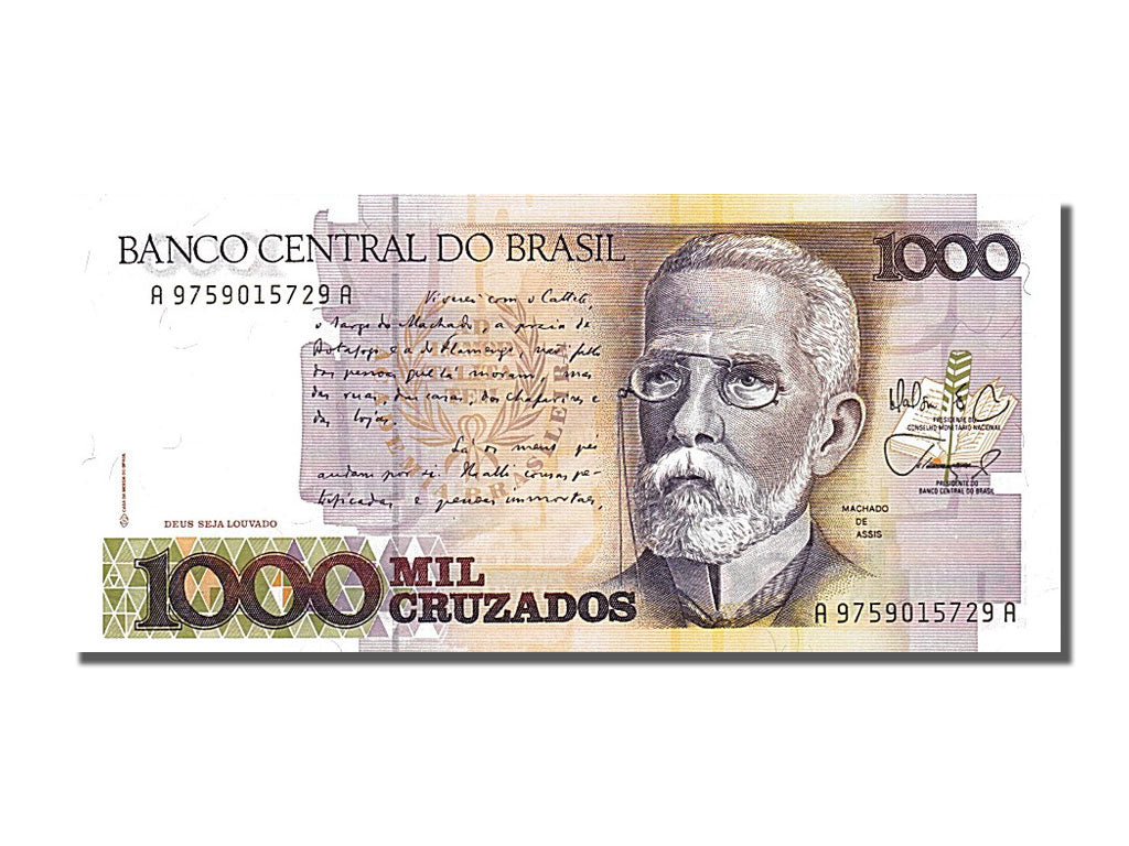 Banknote, Brazil, 1000 Cruzados, 1988, UNC(65-70)