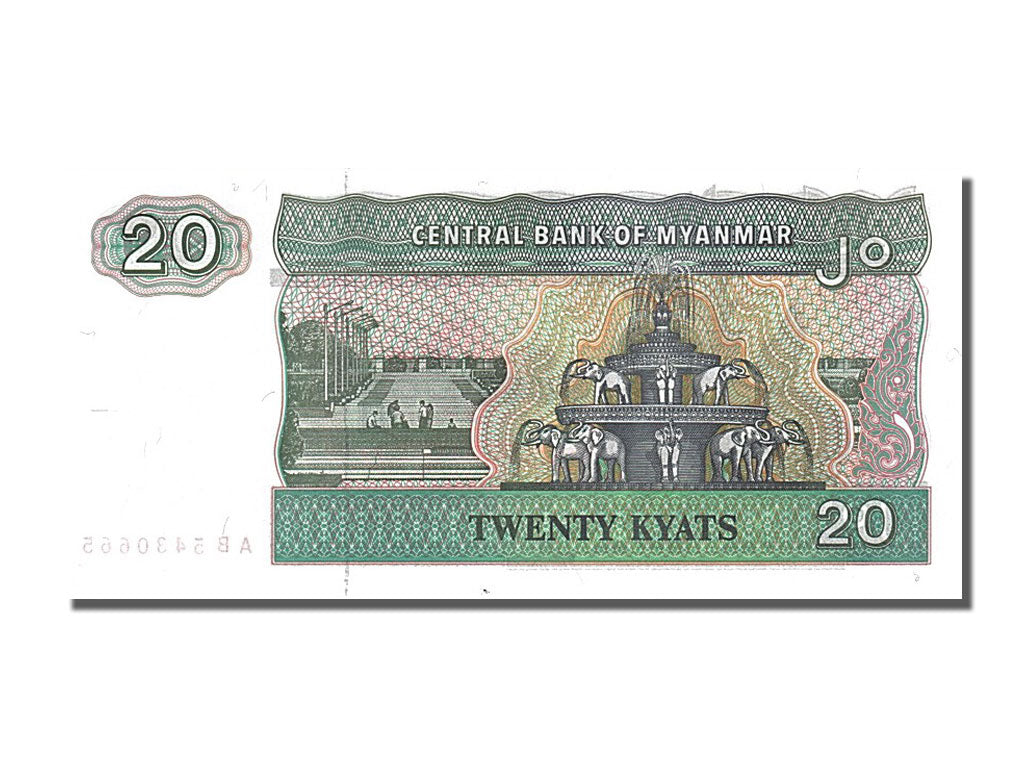 Banknot, Myanmar, 20 Kyats, 1991, UNC(65-70)