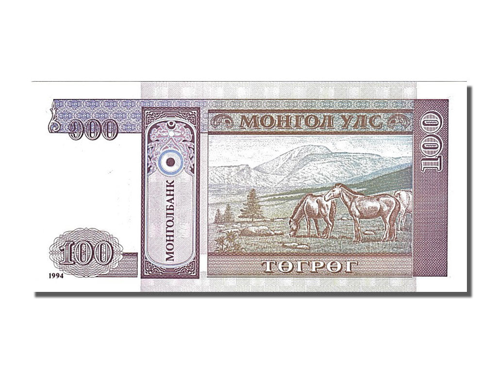 Geldschein, Mongolei, 100 Tugrik, 1994, UNZ