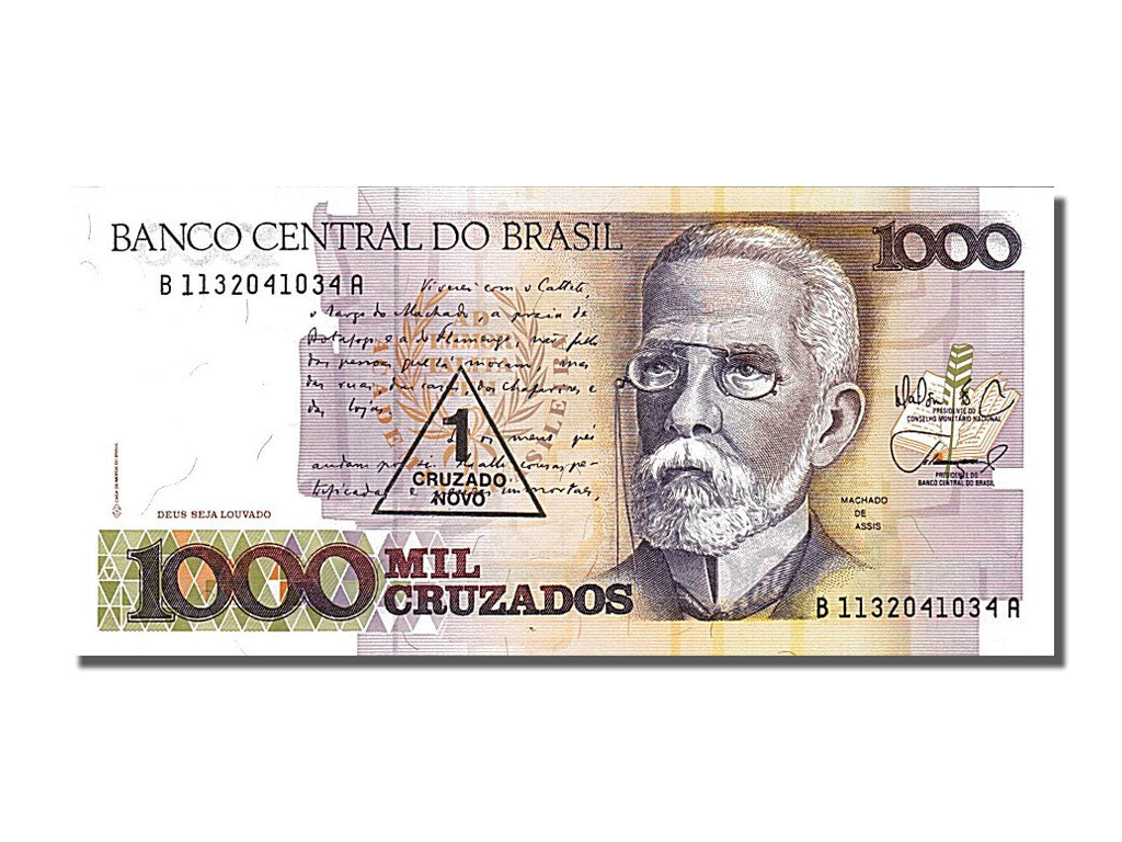 Banknote, Brazil, 1 Cruzado Novo on 1000 Cruzados, 1987, UNC(65-70)
