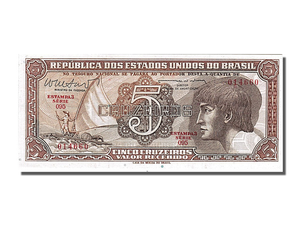 Banknote, Brazil, 5 Cruzeiros, 1961, UNC(65-70)