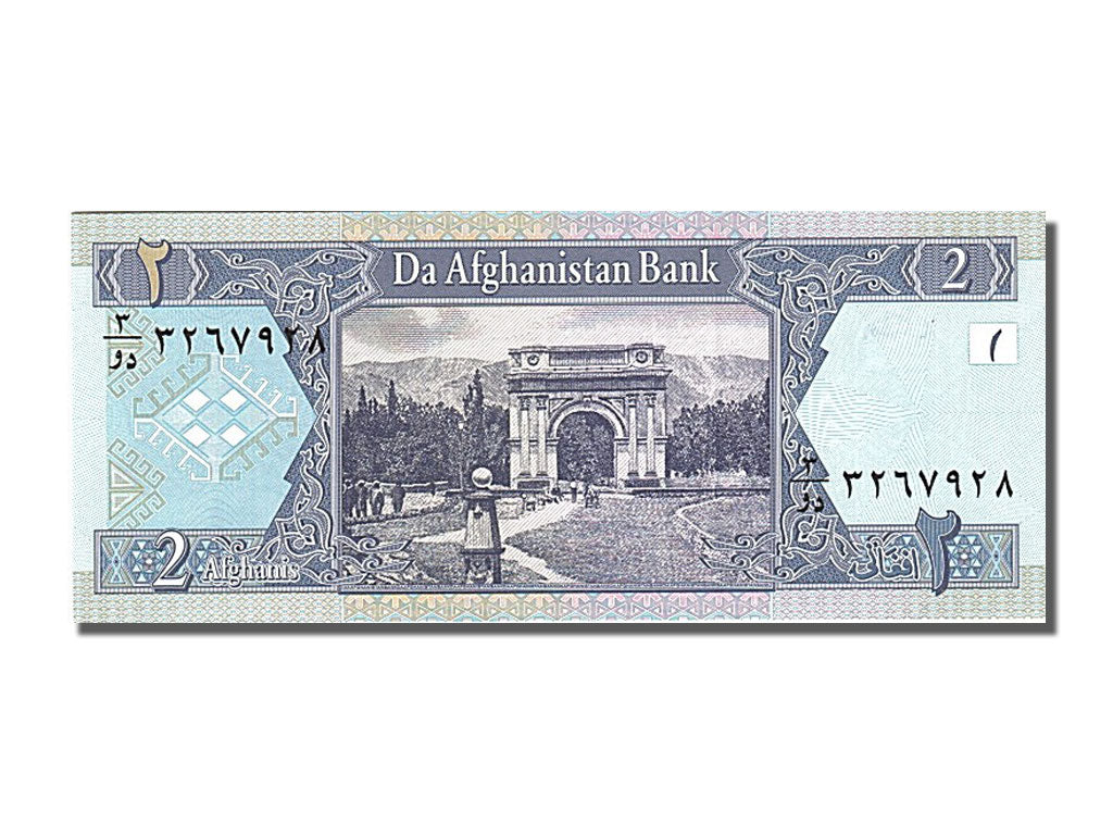 Geldschein, Afghanistan, 2 Afghanis, 2002, UNZ