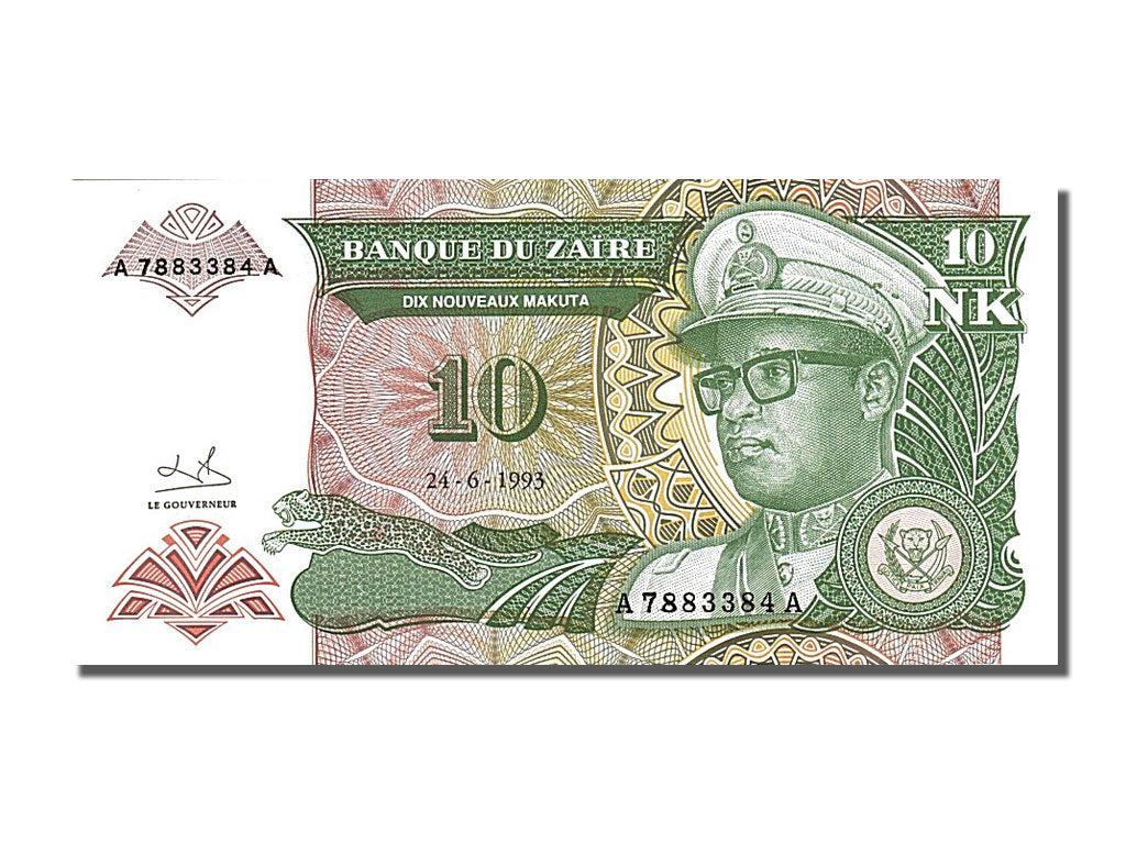 Banknote, Zaire, 10 Nouveaux Makuta, 1993, 1993-06-24, UNC(65-70)