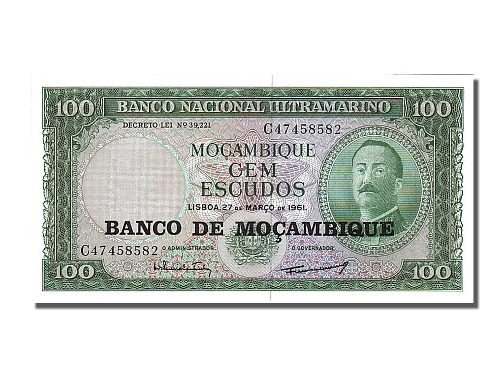 Banknote, Mozambique, 100 Escudos, 1961, 1961-03-27, UNC(65-70)