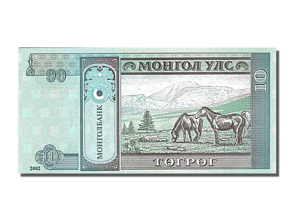 Banconote, Mongolia, 10 Tugrik, 2002, FDS