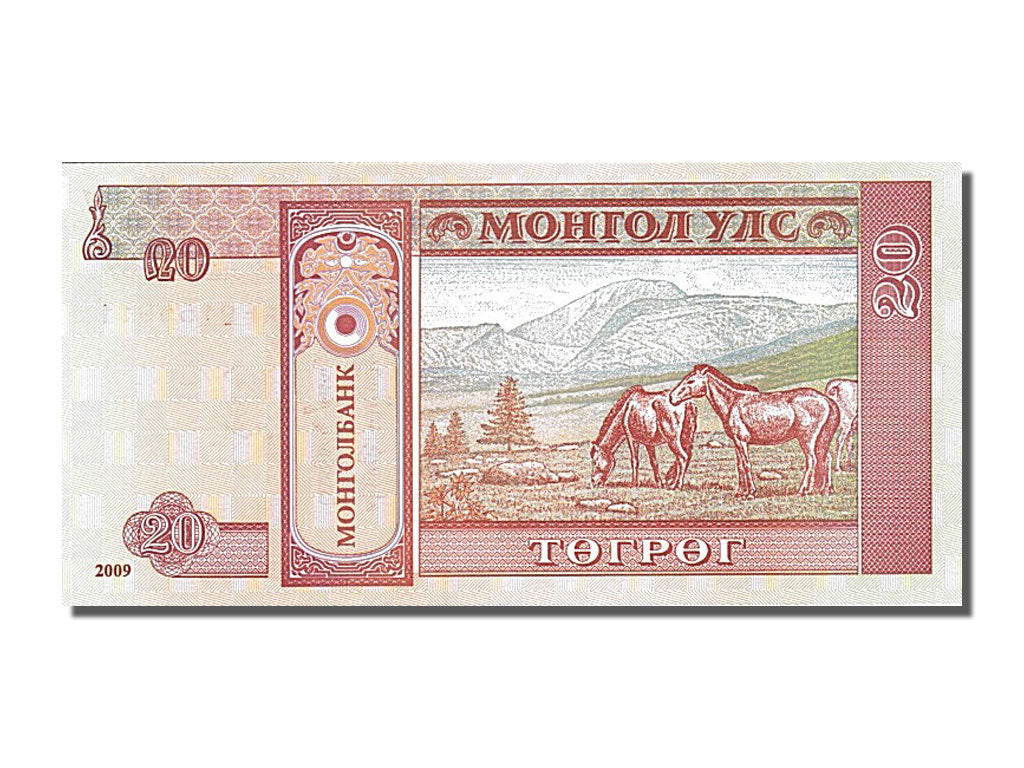 Banknote, Mongolia, 20 Tugrik, 2009, UNC(65-70)