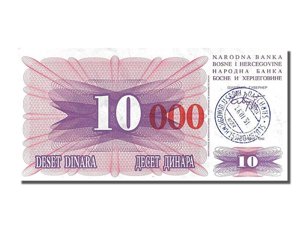 Banknote, Bosnia - Herzegovina, 10,000 Dinara, 1993, 1993-10-15, UNC(65-70)