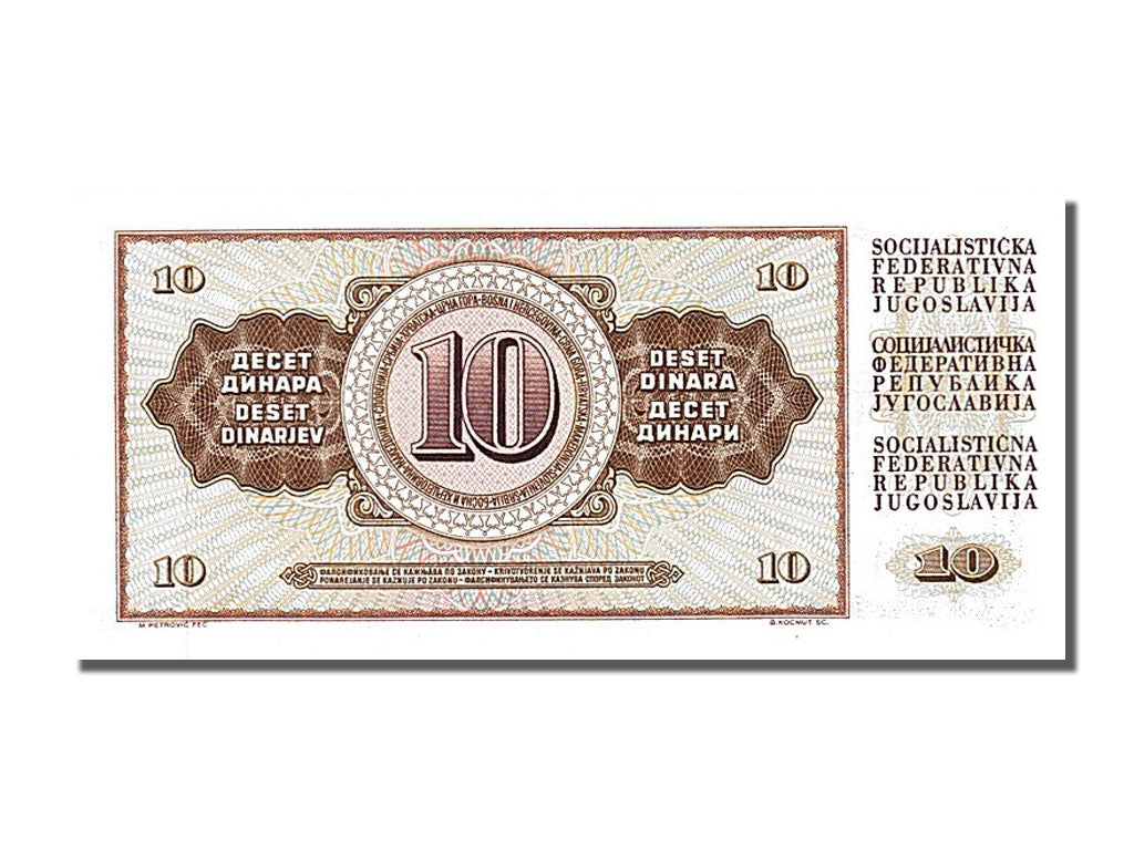 Banknote, Yugoslavia, 10 Dinara, 1968, 1968-05-01, UNC(65-70)
