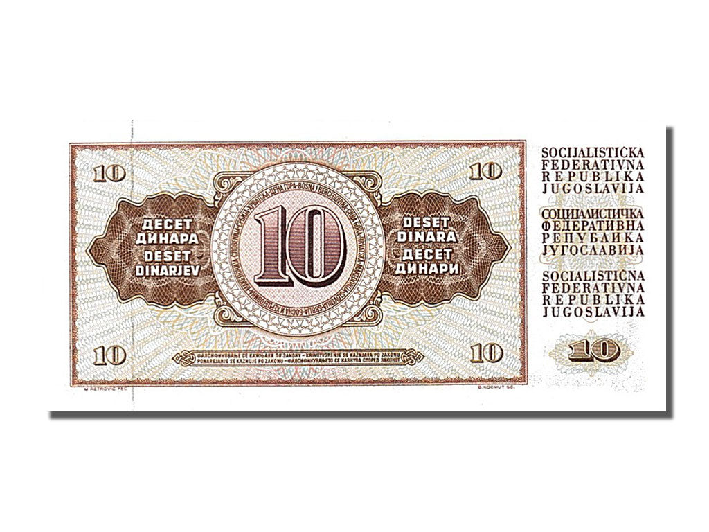 Billet, Yougoslavie, 10 Dinara, 1968, 1968-05-01, NEUF