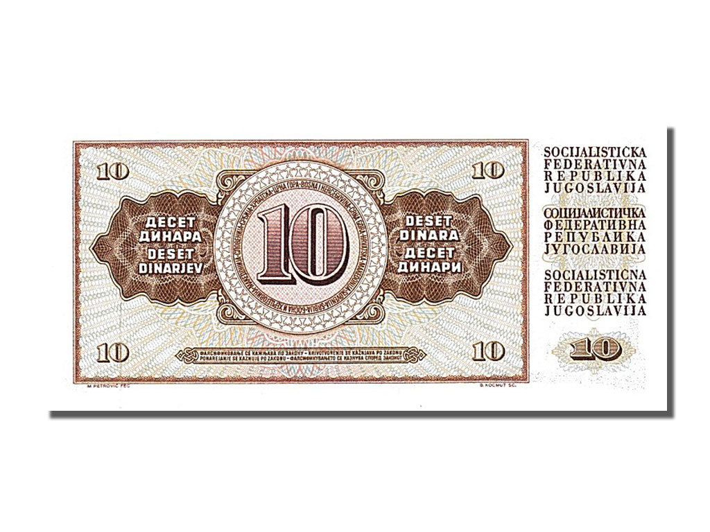 Billete, 10 Dinara, 1968, Yugoslavia, 1968-05-01, UNC