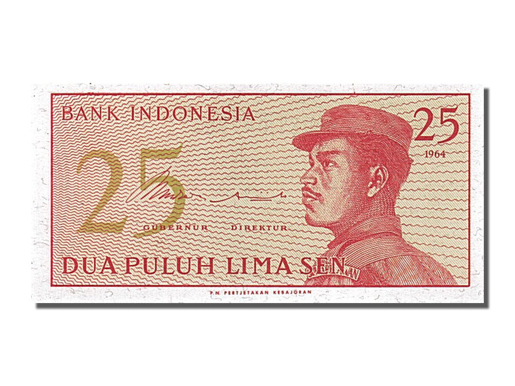 Banknot, Indonesia, 25 Sen, 1964, UNC(65-70)