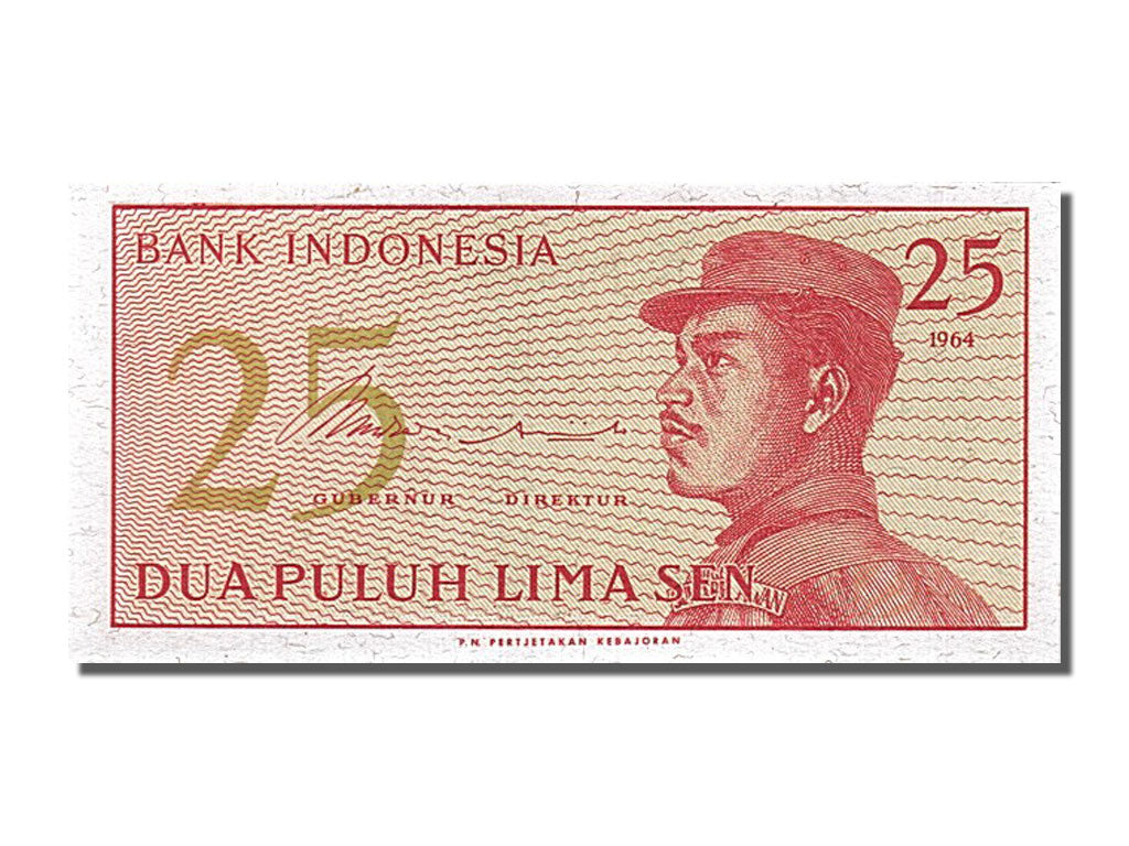 Banconote, Indonesia, 25 Sen, 1964, FDS
