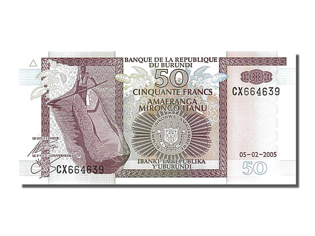 Banknote, Burundi, 50 Francs, 2005, 2005-02-05, UNC(65-70)