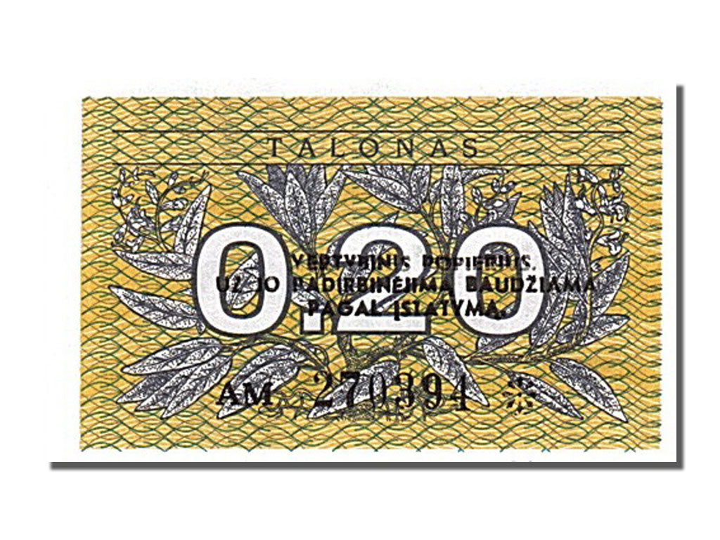 Geldschein, Lithuania, 0.20 Talonas, 1991, UNZ