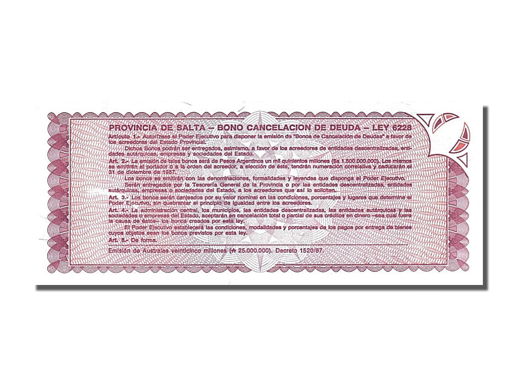 Banknote, Argentina, 1000 Pesos Argentinos, 1985, UNC(65-70)