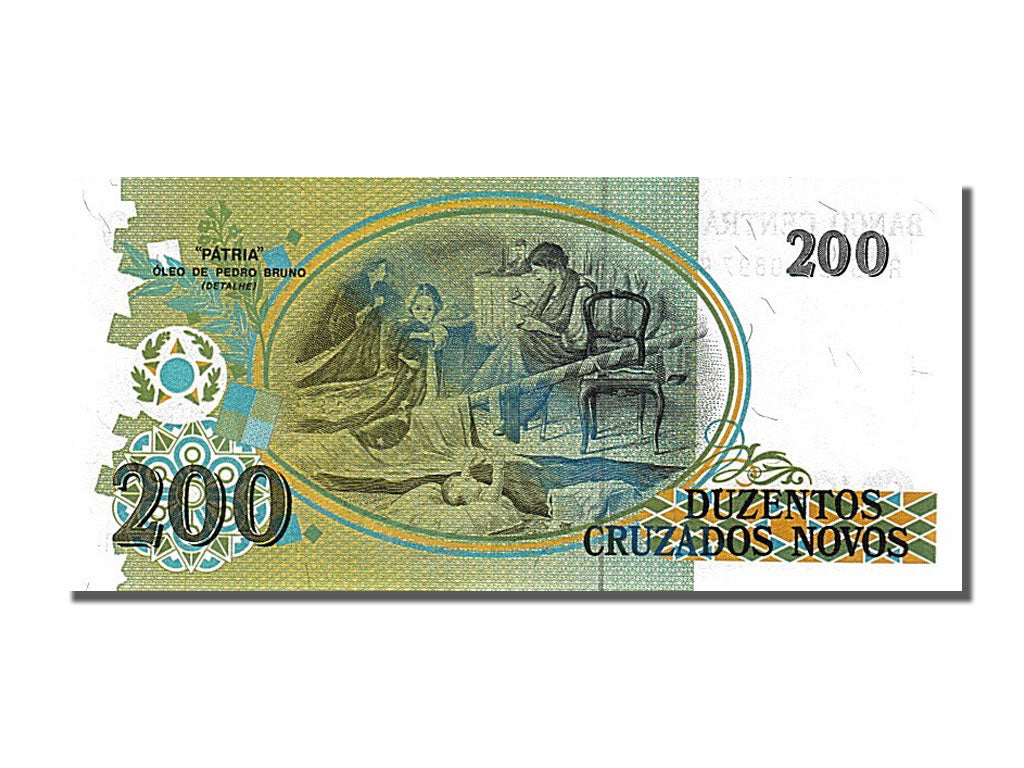 Billet, Brésil, 200 Cruzeiros on 200 Cruzados Novos, 1990, NEUF