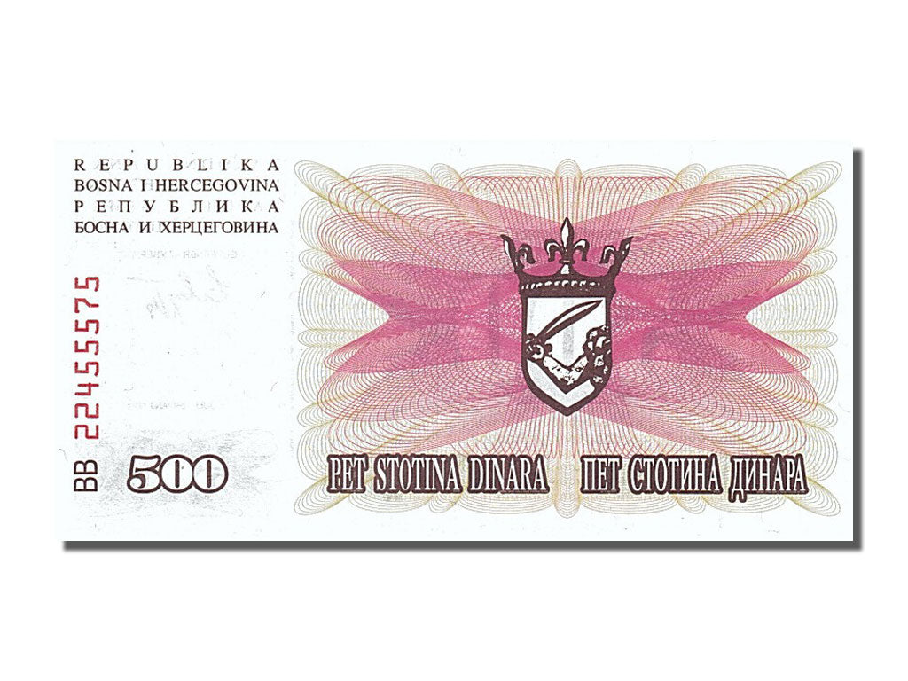 Banconote, Bosnia - Erzegovina, 500 Dinara, 1992, 1992-07-01, FDS