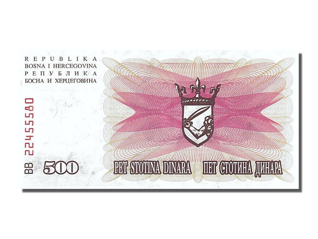 Banconote, Bosnia - Erzegovina, 500 Dinara, 1992, 1992-07-01, FDS