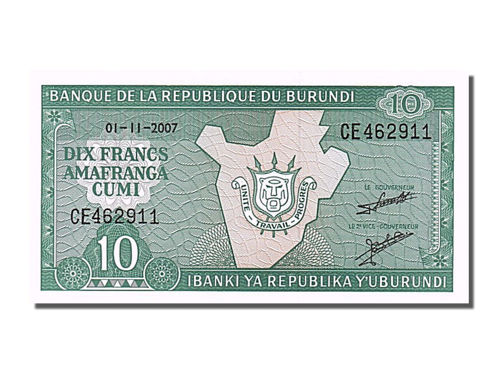 Banknote, Burundi, 10 Francs, 2007, 2007-11-01, UNC(65-70)