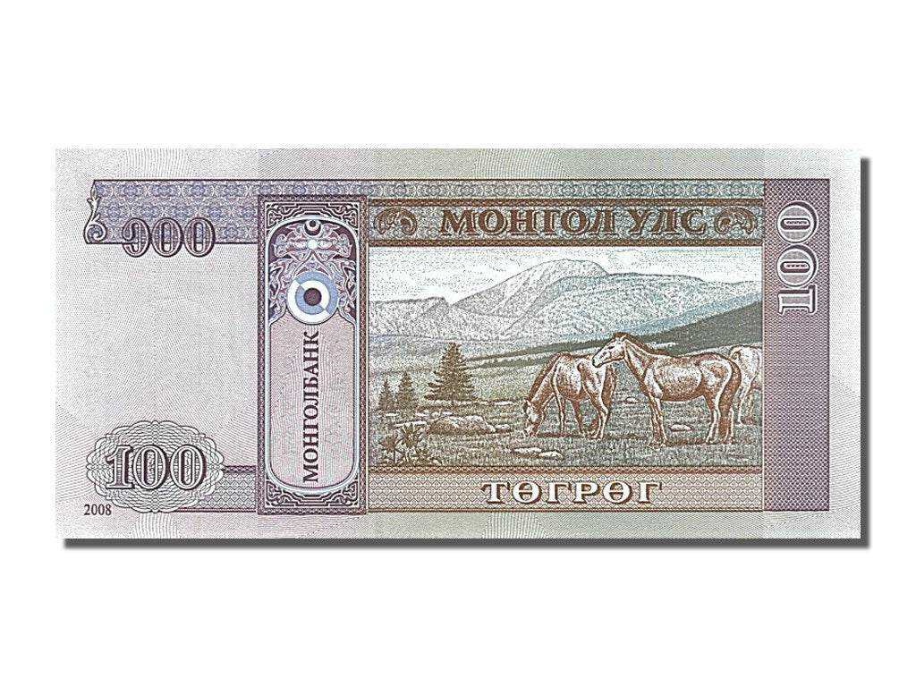 Billet, Mongolie, 100 Tugrik, 2008, NEUF