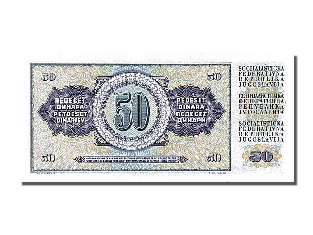 Billete, 50 Dinara, 1968, Yugoslavia, 1968-05-01, UNC