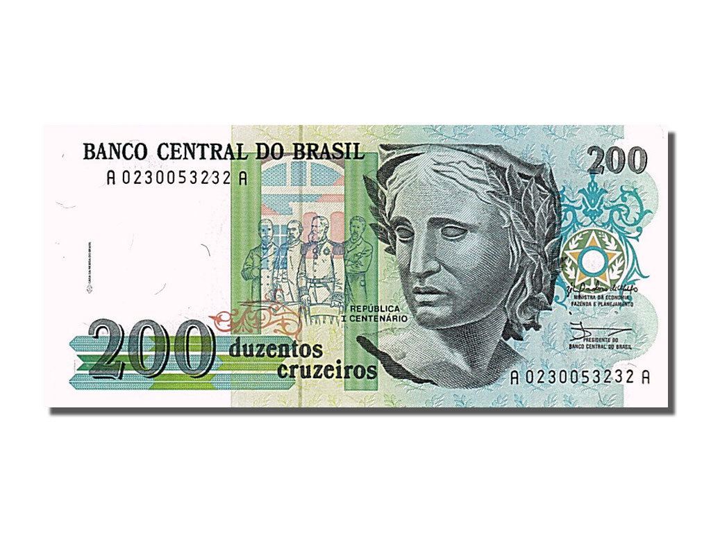 Banknote, Brazil, 200 Cruzeiros, 1990, UNC(65-70)