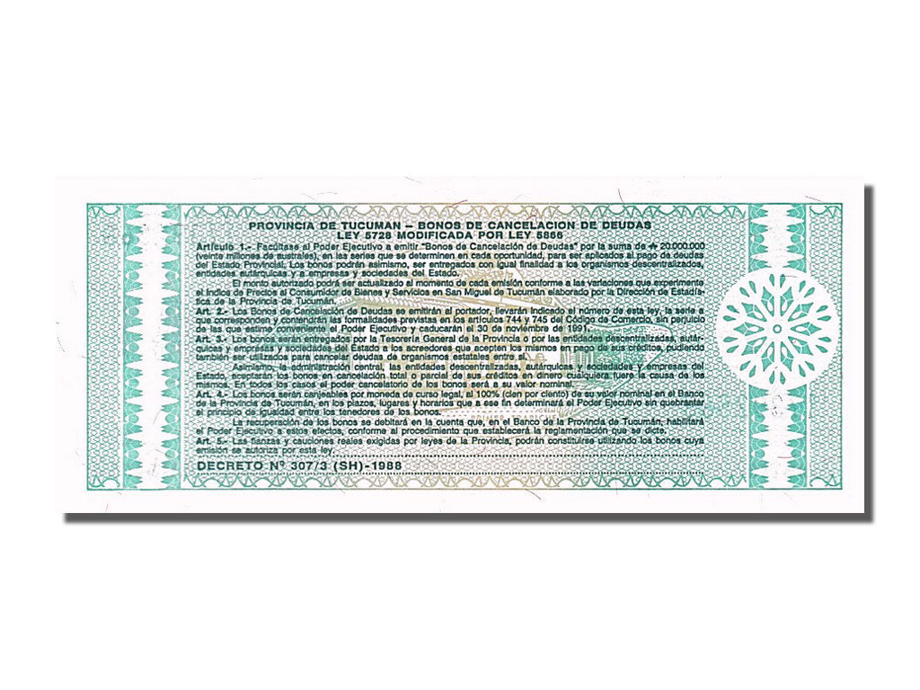 Geldschein, Argentinien, 1 Austral, UNZ