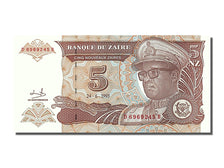 Billet, Zaïre, 5 Nouveaux Zaïres, 1993, 1993-06-24, NEUF