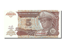 Billet, Zaïre, 5 Nouveaux Zaïres, 1993, 1993-06-24, NEUF