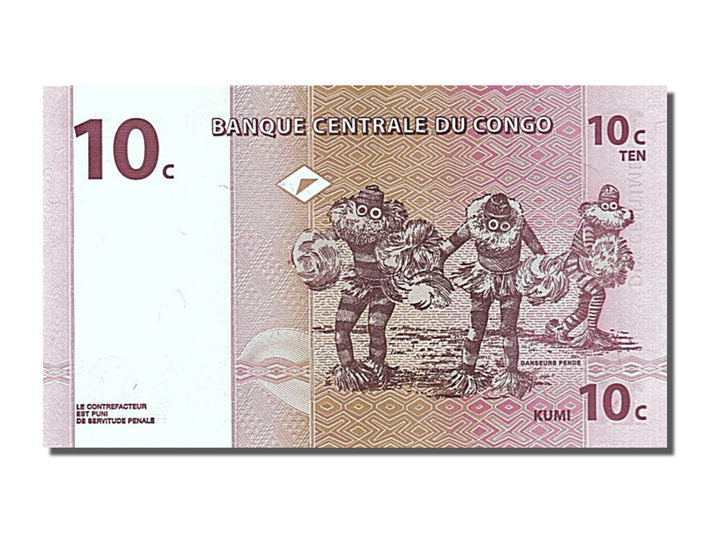 Banknote, Congo Democratic Republic, 10 Centimes, 1997, 1997-11-01, UNC(65-70)