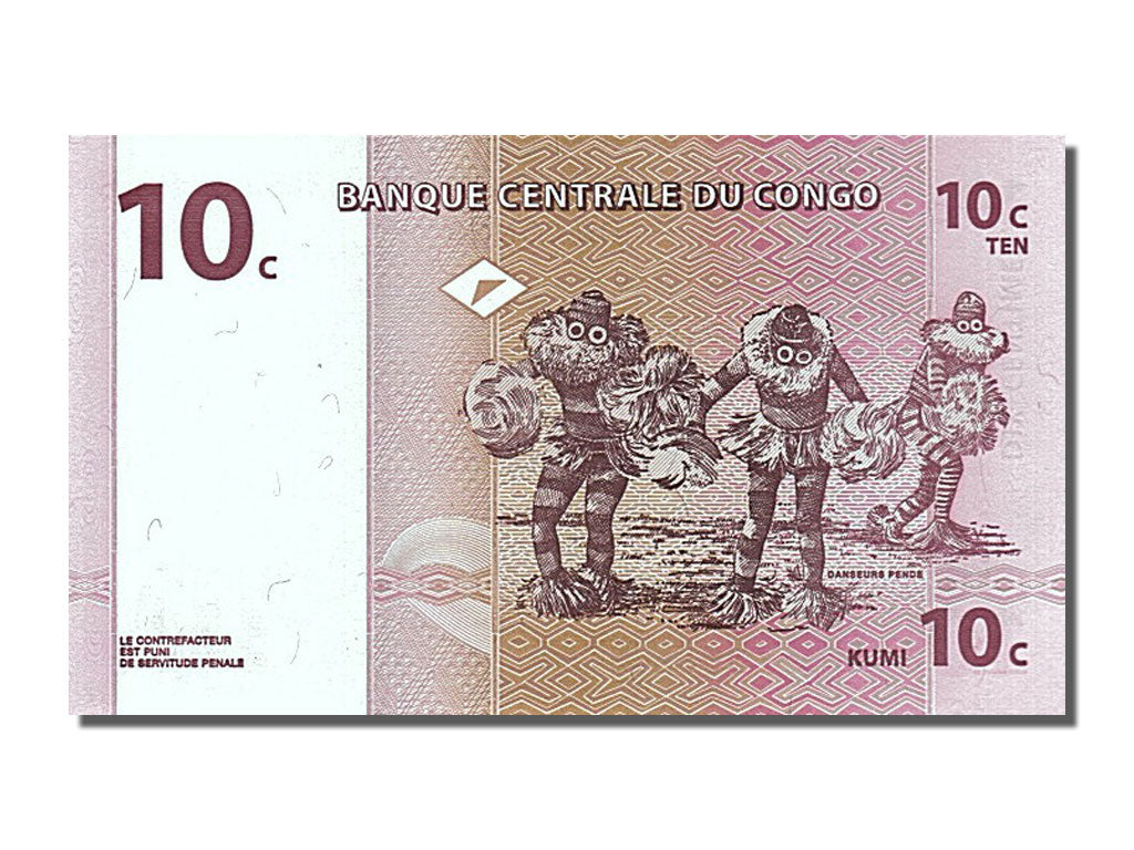 Banknote, Congo Democratic Republic, 10 Centimes, 1997, 1997-11-01, UNC(65-70)