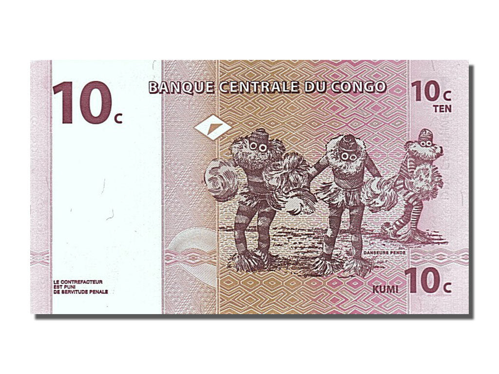 Banknote, Congo Democratic Republic, 10 Centimes, 1997, 1997-11-01, UNC(65-70)
