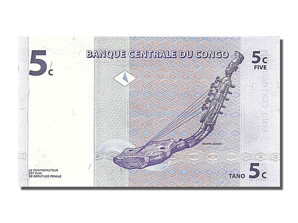 Banknote, Congo Democratic Republic, 5 Centimes, 1997, 1997-11-01, UNC(65-70)
