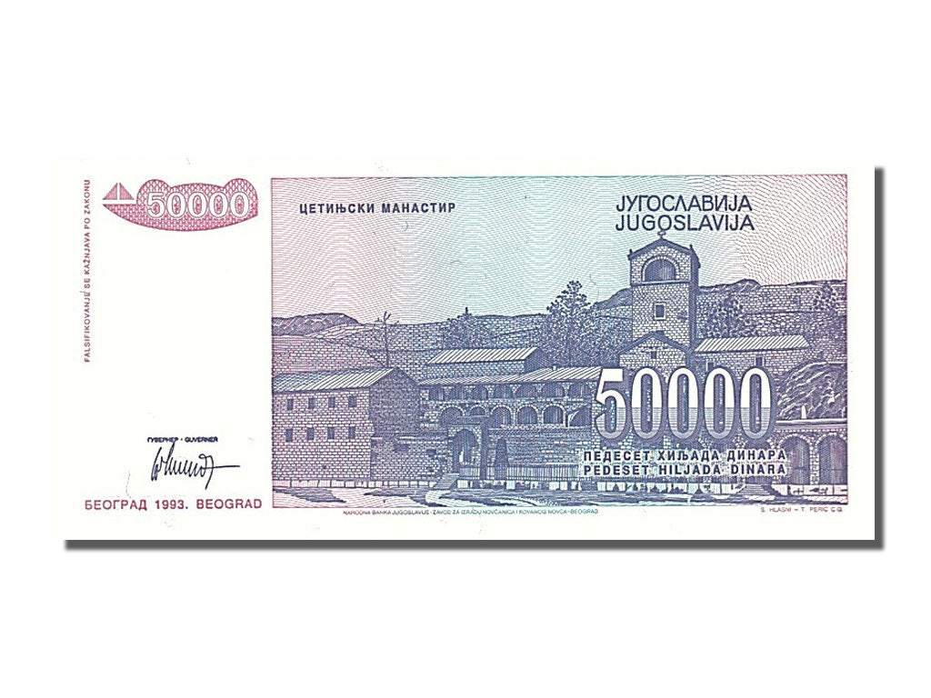 Banconote, Iugoslavia, 50,000 Dinara, 1993, FDS