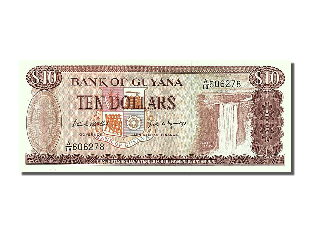 Geldschein, Guyana, 10 Dollars, 1989, UNZ