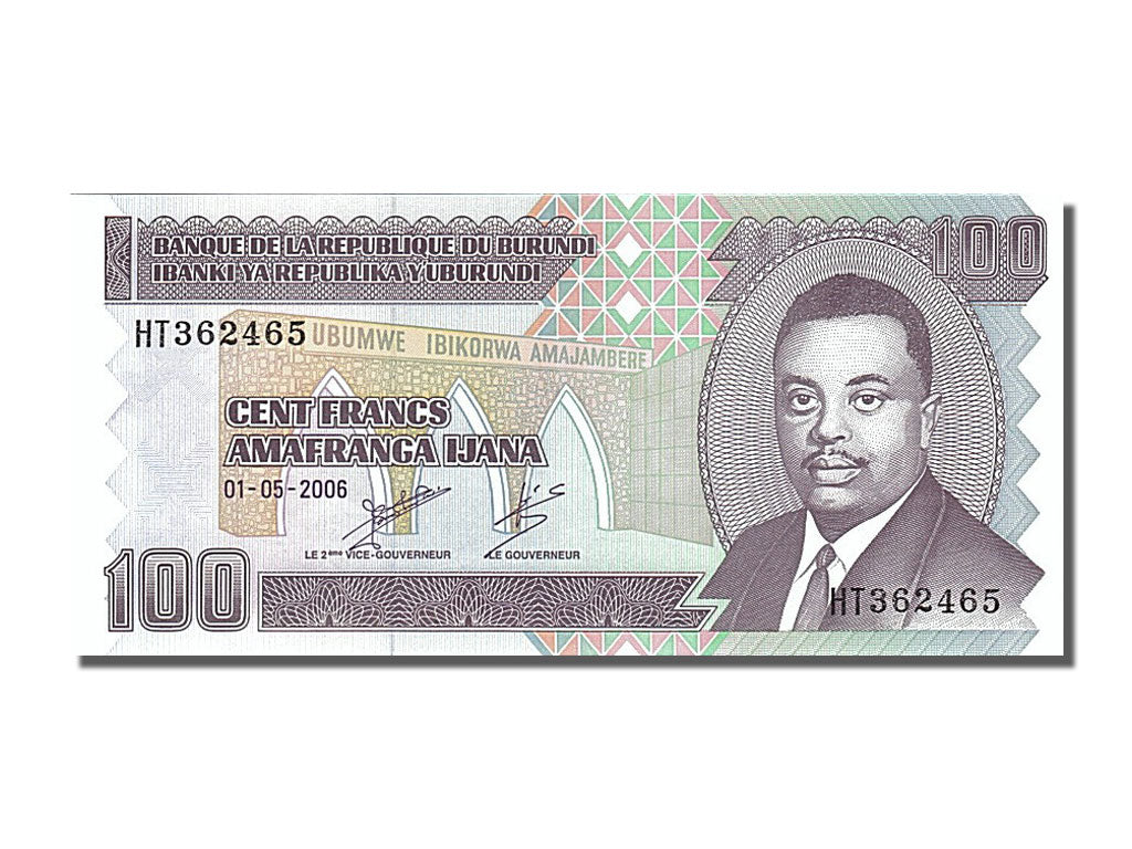 Banknote, Burundi, 100 Francs, 2006, 2006-05-01, UNC(65-70)
