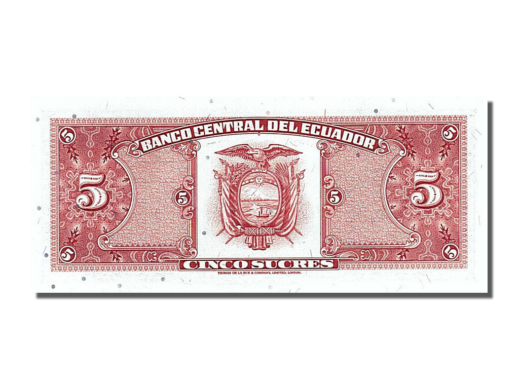 Banknote, Ecuador, 5 Sucres, 1988, 1988-11-22, UNC(65-70)
