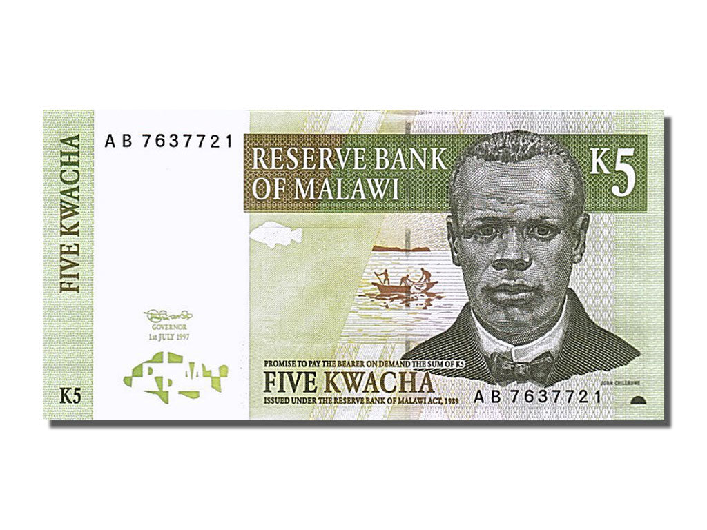 Banknot, Malawi, 5 Kwacha, 1997, 1997-07-01, UNC(63)