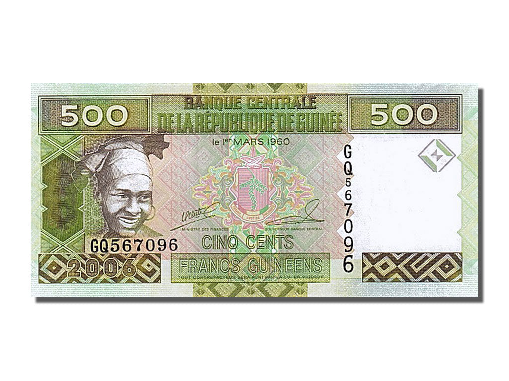 Banknote, Guinea, 500 Francs, 2006, UNC(65-70)
