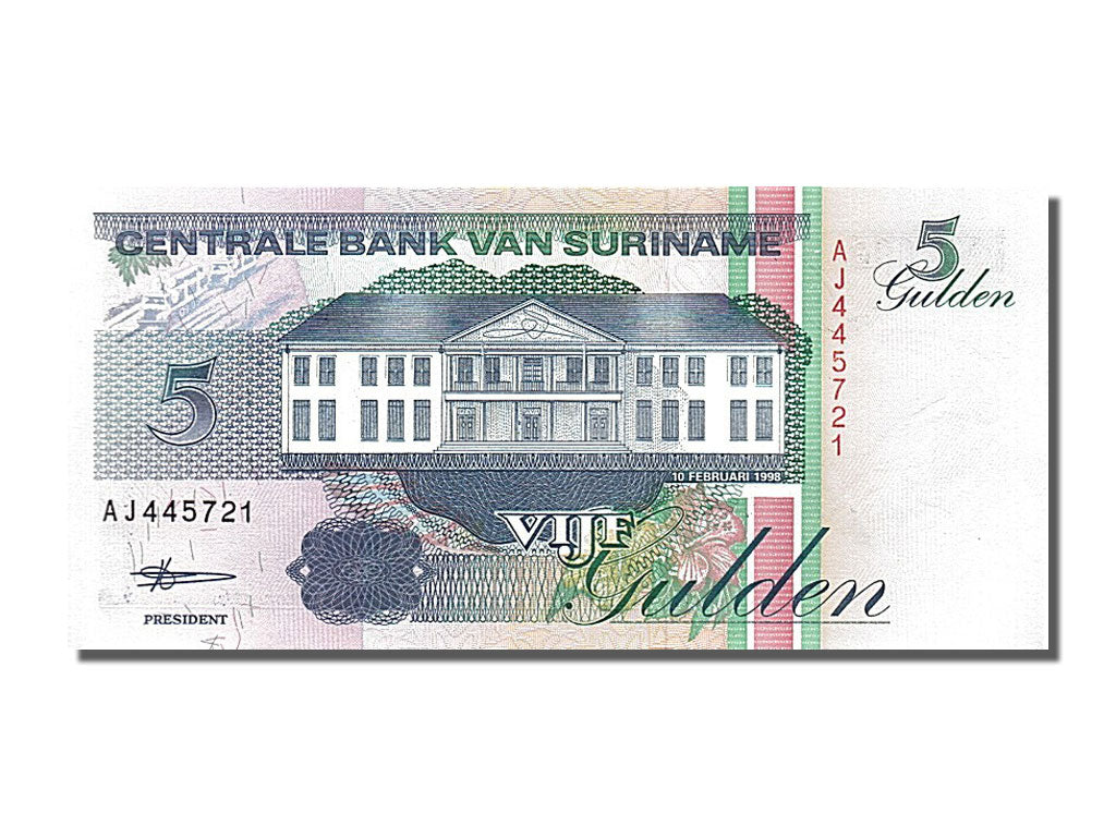 Banknote, Suriname, 5 Gulden, 1998, 1998-02-10, UNC(65-70)